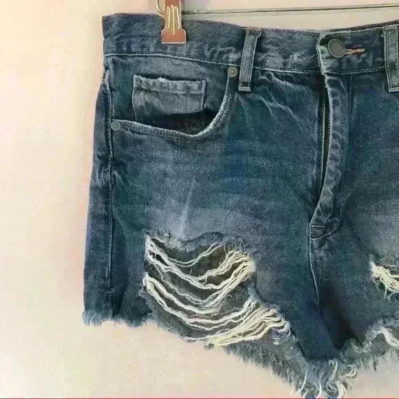Blank NYC High Rise Distressed Denim Shorts - Picture 5 of 11
